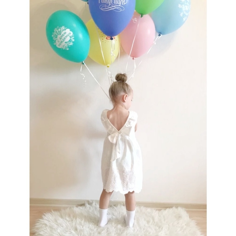 White Cotton Ruffle Dress - flower girl dress